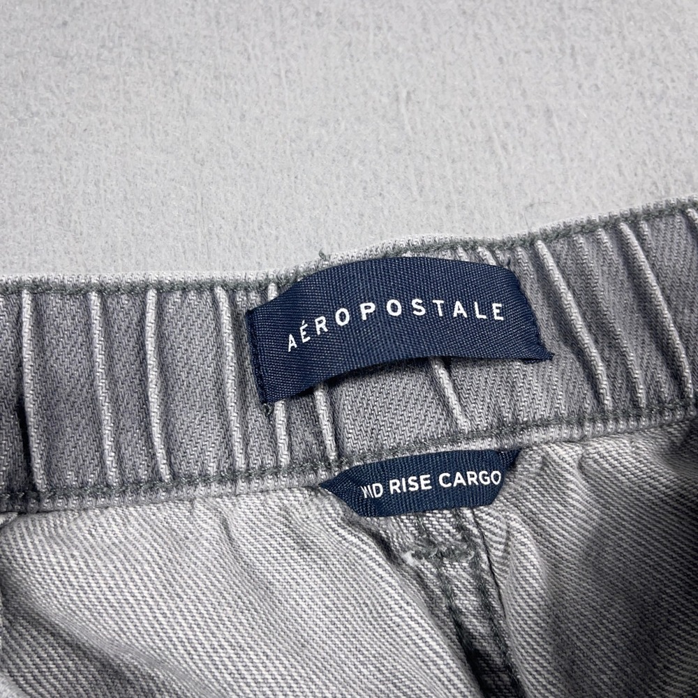 Aeropostale Mid Rise‎ Cargo Pants XS Gray Wide Leg Y2K Streetwear Grungecore - Picture 7 of 12